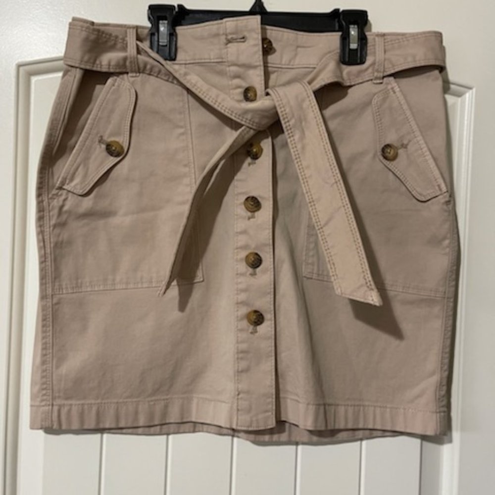 WHBM - White House Black Market Tan Utility Mini Skirt - Size 6
